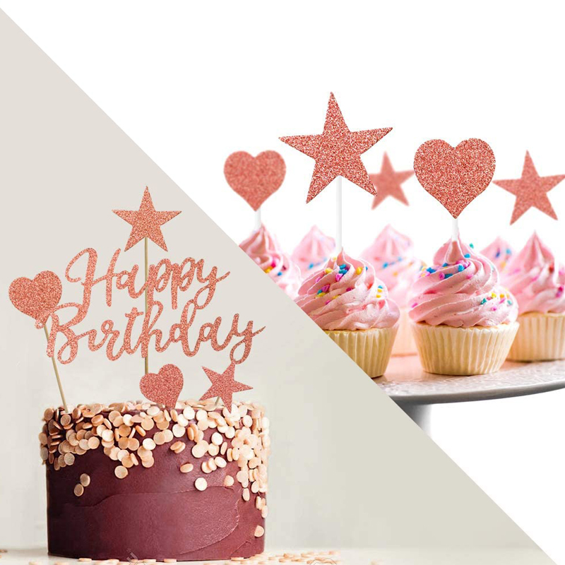 Happy-Birthday-Party-Cake-Banner-Glittery-Rose-Gold-China-Wholesaler